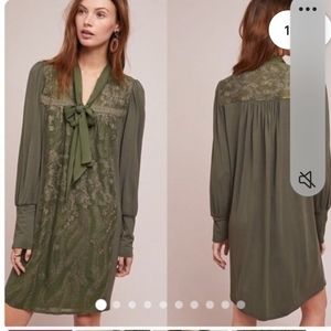 NWOT Anthropologie Tiny Isla Green Long Sleeve Dress XS‎